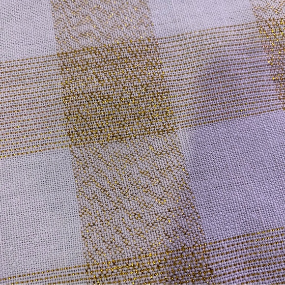 4 pack 20X20" Kitchen plaid towels gold ivory rustic shimmer metallic copper - Picture 5 of 10